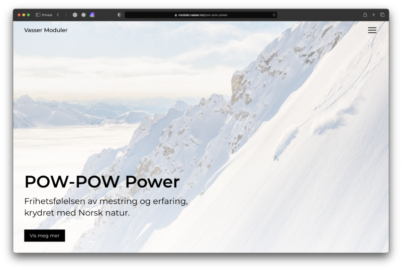 Hero fullskjerm tekst venstrestilt nede bilde